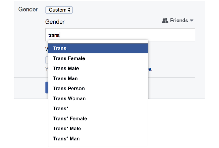 Custom Gender Form Option